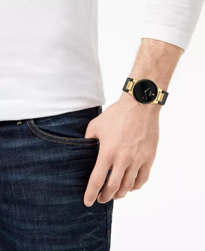 Eco-Drive Мужские Axiom Черный Кожаный Ремешок Часы 40мм-Черный - 5