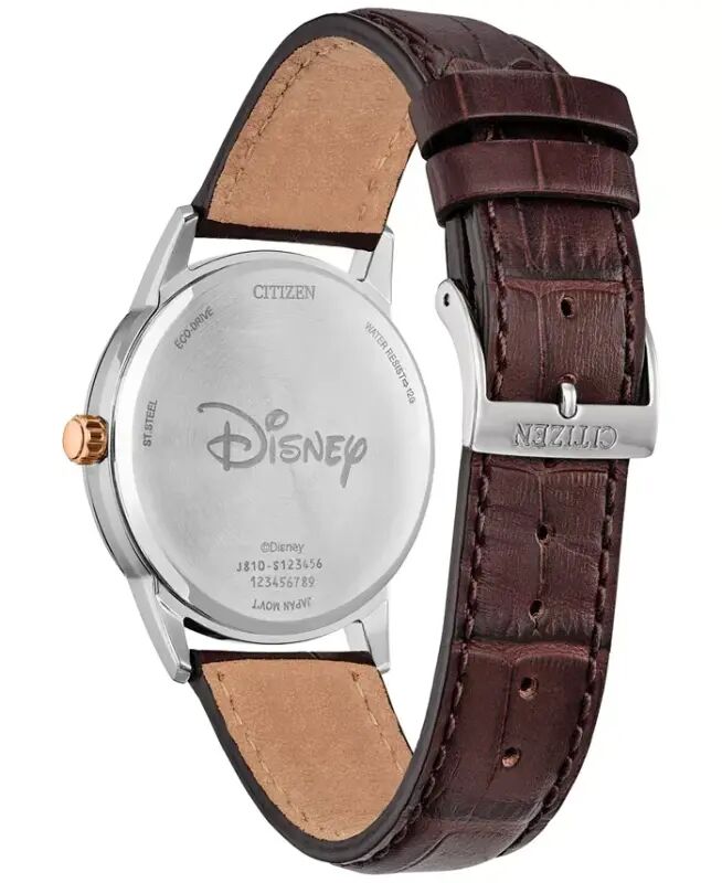 Eco-Drive Мужские Steamboat Willie 1928 Коричневый Кожаный Ремешок для Часов 40 мм - 3