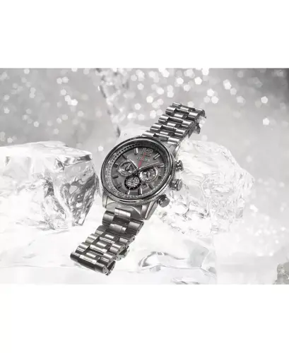 Eco-Drive Мужской Хронограф Nighthawk Серый Браслет из Нержавеющей Стали 43 мм-Серый - 2