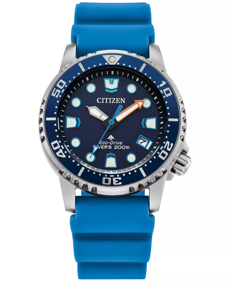 Eco-Drive Unisex Promaster Dive Blue Strap Watch 37mm Blue - 2