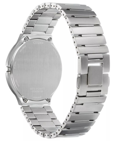 Eco-Drive Unisex Stiletto Stainless Steel Bracelet Watch 39mm Silver-tone - 3