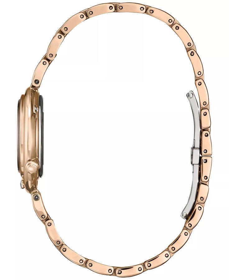 Eco-Drive Women's Arcly Diamond (1/10 ct. t.w.) Rose Gold-Tone Stainless Steel Bracelet Watch 30mm Rose Gold-tone - 2