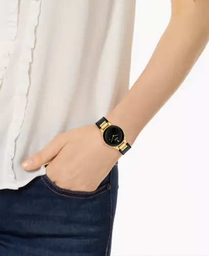 Eco-Drive Women's Axiom Black Leather Strap Watch 30mm-Black - 5
