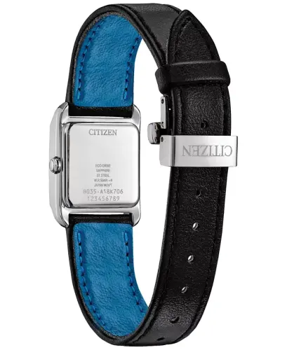 Eco-Drive Women's Bianca Black Apple Material Strap Watch 28mm-Black - 3