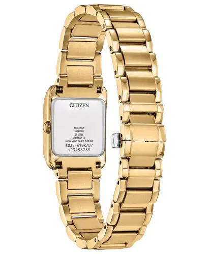 Eco-Drive Women's Bianca Gold-Tone Stainless Steel Bracelet Watch 28mm-Gold-tone - 2