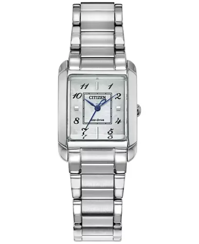 Eco-Drive Women's Bianca Stainless Steel Bracelet Watch 28mm-Silver-tone - 1