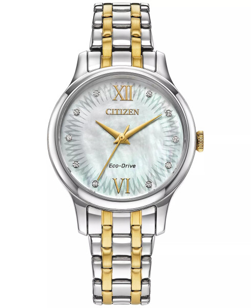 Eco-Drive Women's Classic Two-Tone Stainless Steel Bracelet Watch 31mm Silver-tone - 1