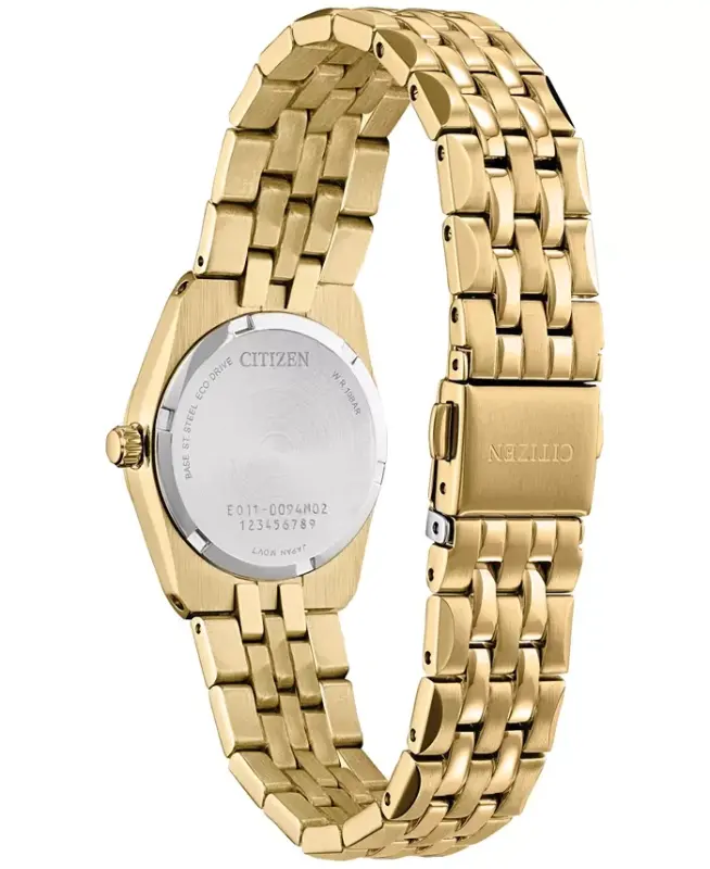 Eco-Drive Women's Corso Diamond (1/10 ct. t.w.) Gold-Tone Stainless Steel Bracelet Watch 28mm-Gold-tone - 3