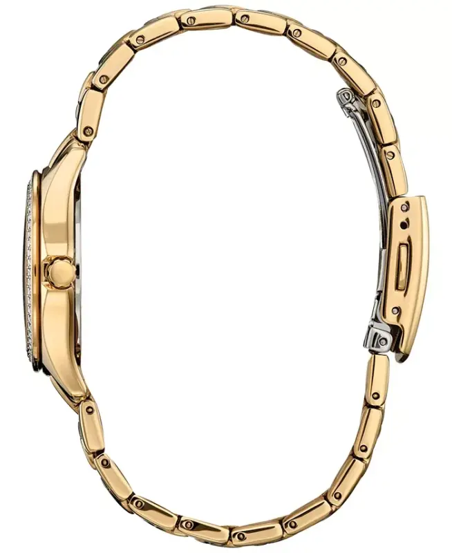 Eco-Drive Women's Crystal Gold-Tone Stainless Steel Bracelet Watch 30mm-Gold-tone - 2