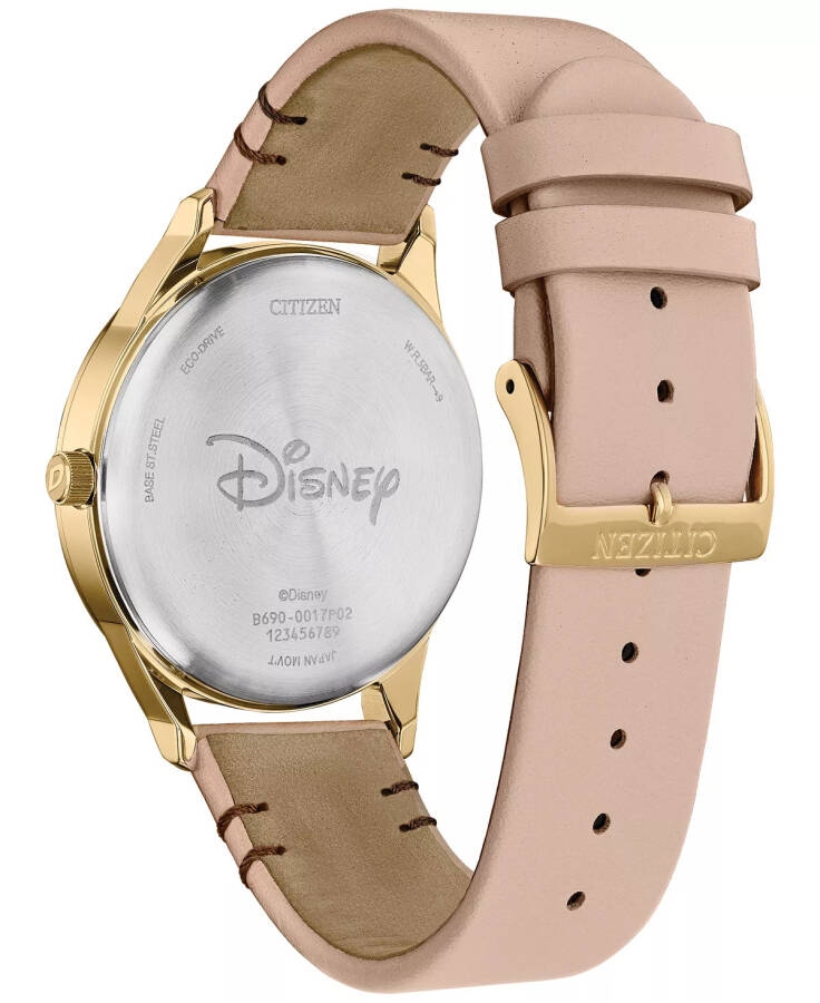 Eco-Drive Women's Disney Mickey Mouse Beige Leather Strap Watch 40mm Beige - 3