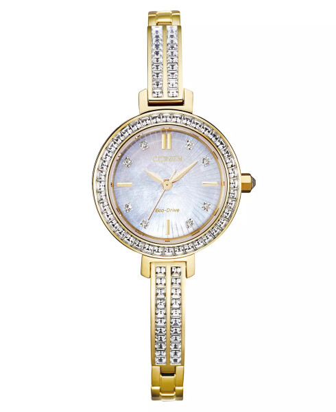 Eco-Drive Women's Gold-Tone Stainless Steel & Crystal Bangle Bracelet Watch 25mm Gold-tone - 1