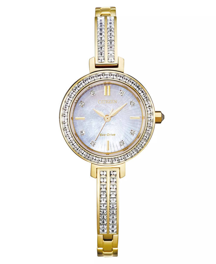 Eco-Drive Women's Gold-Tone Stainless Steel & Crystal Bangle Bracelet Watch 25mm Gold-tone - 1