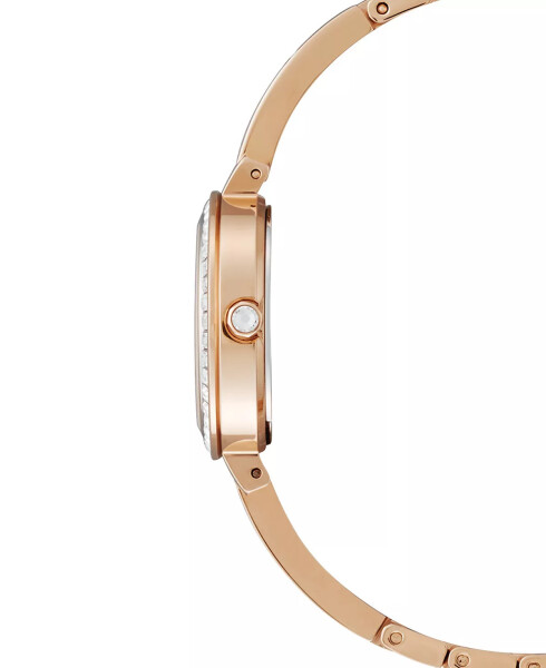 Eco-Drive Women's Pink Gold-Tone Stainless Steel & Crystal Bangle Bracelet Watch 25mm Pink Gold-tone - 3