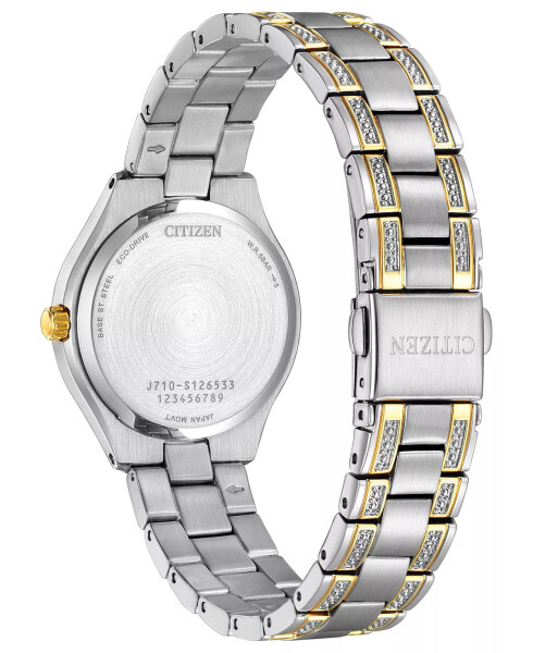 Eco-Drive Women's Silhouette Crystal Two-Tone Stainless Steel Bracelet Watch 30mm Two-tone - 3