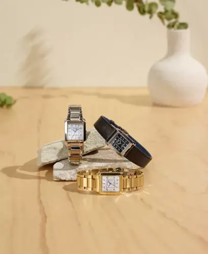 Eco-Drive Женские Bianca Black Apple Material Strap Watch 28mm-Black - 5