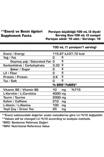 Eco Tactical L-карнитин 4000 мг 1000 мл (Коктейль Куба Либре/Кола-Лимон) - BPN BEST PLUS NUTRITION (1)
