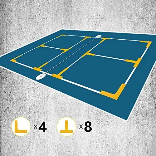 Eco Walker Court Lines Marker Kit Throw Down Markers Create Your Own Mini Pickleball Tennis Court - 3