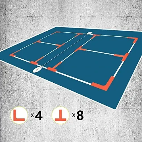 Eco Walker Court Lines Marker Kit Throw Down Markers Create Your Own Mini Pickleball Tennis Court - 3