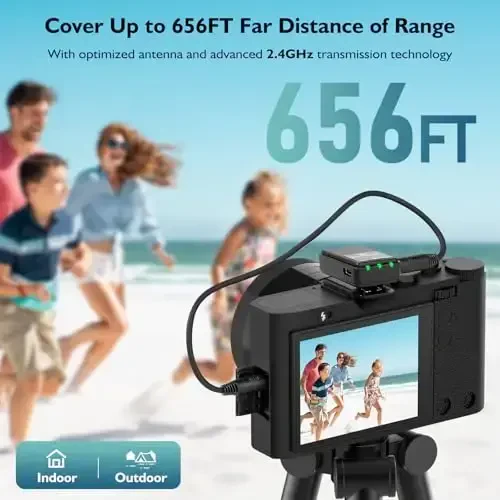 Ecomxia simsiz yaka mikrofoni (2 TX + 1RX + zaryadlash qutisi) DSLR kamera iPhone Android kompyuter uchun 656FT diapazonli professional yaka mikrofon simsiz 48KHZ/24Bit aniq ovoz, 30 soatlik Vlogging - 4