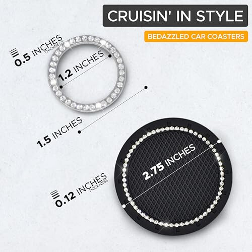 EcoNour Car Cup Coasters (2 Pack) - 7