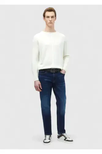 Ecru Bicycle Collar Jacquard Wool Blend Knitwear - RAMSEY (1)