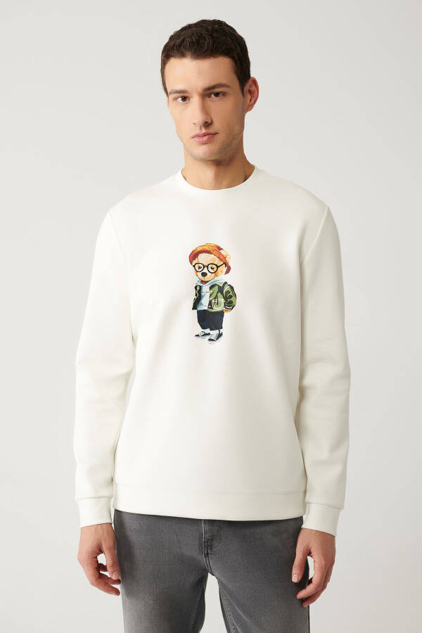 Ecru Crew Neck Sweatshirt - 8