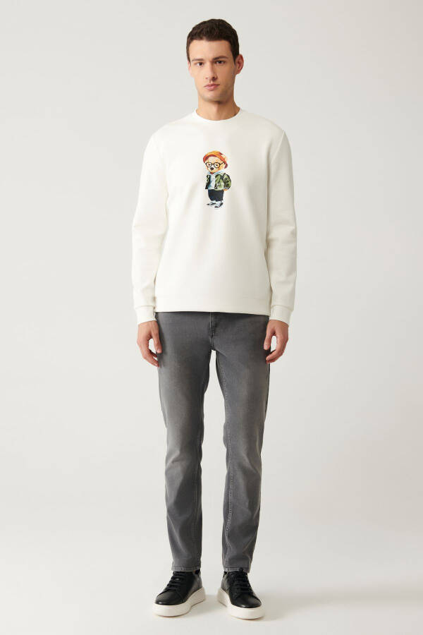 Ecru Crew Neck Sweatshirt - 10