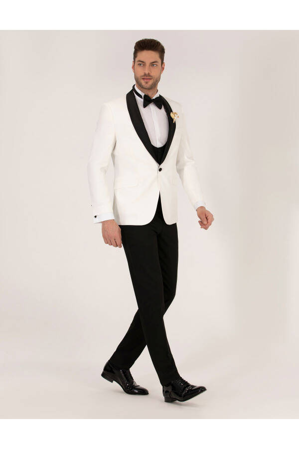 Ecru Ex. Slim Fit Tuxedo Suit 50267027-VR019 - 18