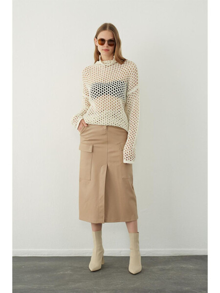 Ecru Holey Knit Sweater - LC WAIKIKI