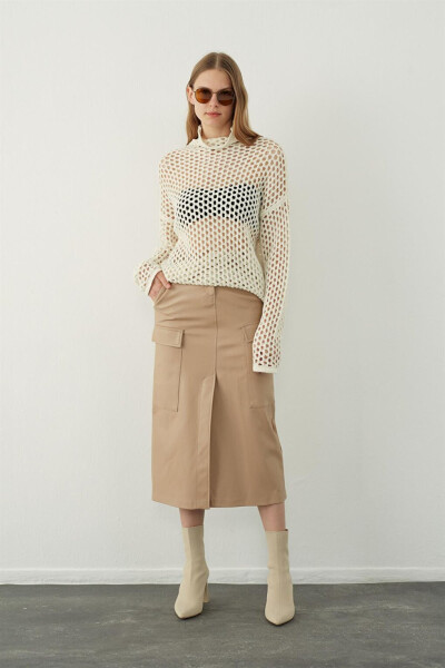 Ecru Holey Knit Sweater - 9