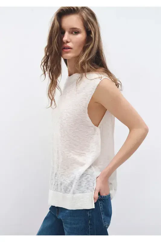 Ecru Knit Top 1710671-70057 - 2