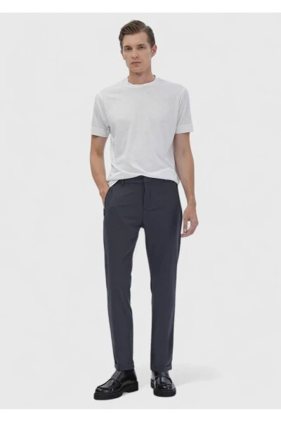 Ecru Plain Crew Neck Cotton Blend T-Shirt - 2