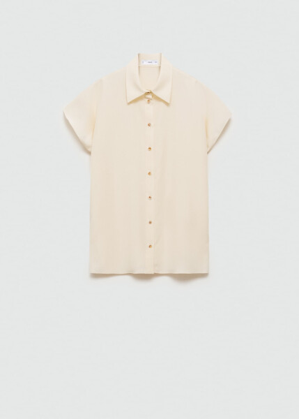 Ecru short-sleeved lyocell shirt - 1