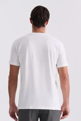 Ecru Slim Fit Crew Neck T-Shirt - 4