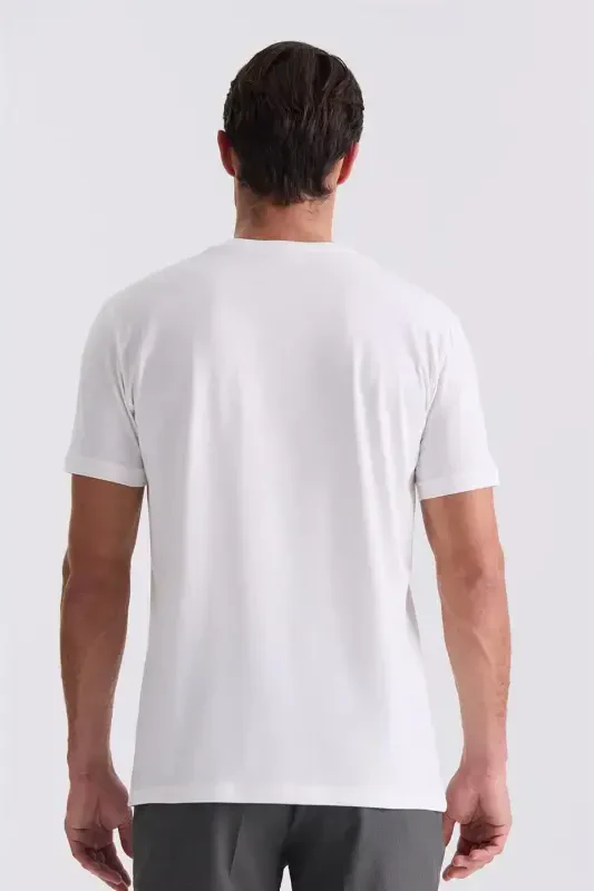 Ecru Slim Fit Crew Neck T-Shirt - 4