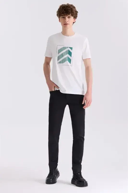 Ecru Slim Fit Crew Neck T-Shirt - 2