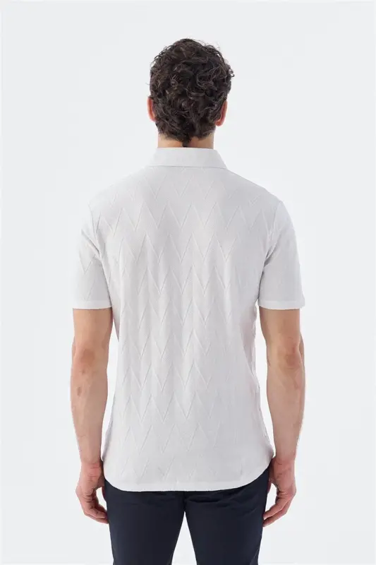 Ecru Slim Fit Crew Neck T-Shirt - 4