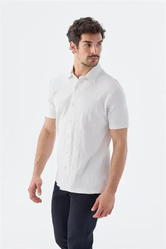 Ecru Slim Fit Crew Neck T-Shirt - Modazone