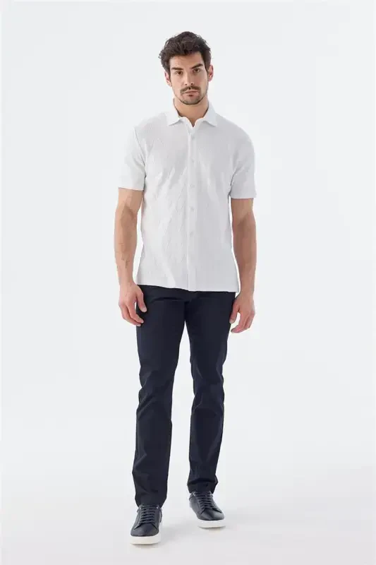 Ecru Slim Fit Crew Neck T-Shirt - 2