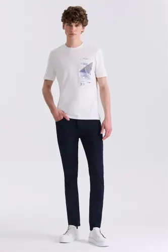 Ecru Slim Fit Crewneck T-Shirt - 2
