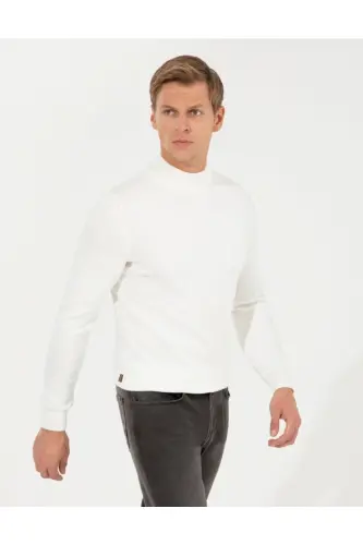 Ecru Slim Fit Erkak Triko Kazak-VR019 ECRU - PIERRE CARDIN (1)