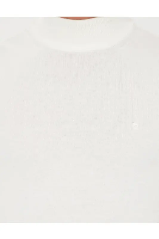 Ecru Slim Fit Men's Knitted Sweater-VR019 ECRU - 6