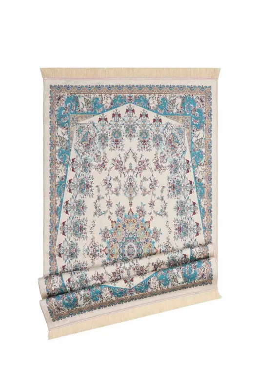 Ecru Velvet Carpet Rug - 4