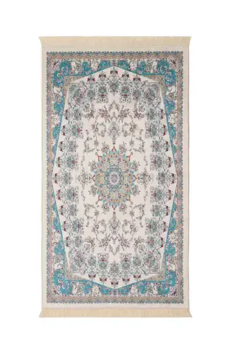 Ecru Velvet Carpet Rug - 1