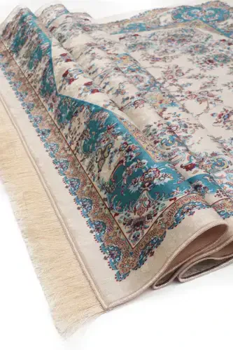 Ecru Velvet Carpet Rug - 3