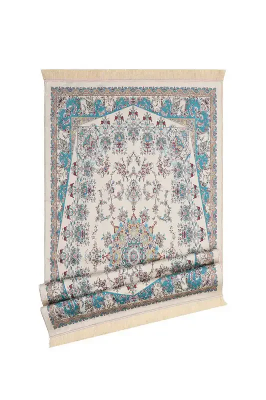 Ecru Velvet Carpet Rug - 4