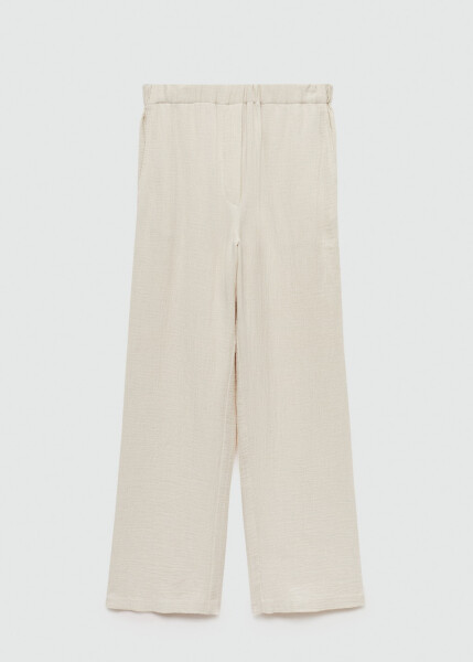 Ecru wide-leg cotton pants - 1