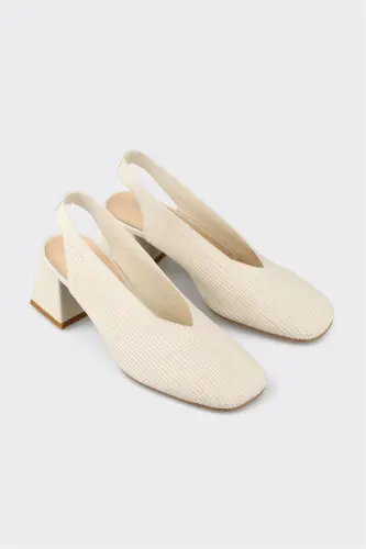 Ecru Women's High Heels - ELLE SHOES (1)