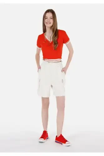 Ecru women's shorts - 1