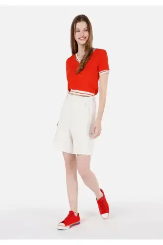 Ecru women's shorts - 3